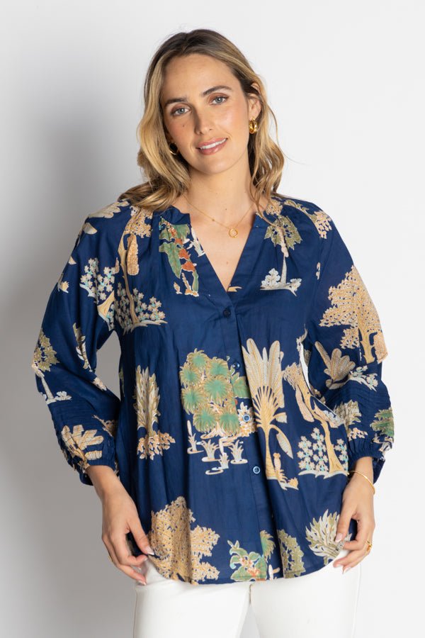 Amrita Shirt - Navy - LL11 - Pizazz BoutiqueLula Life