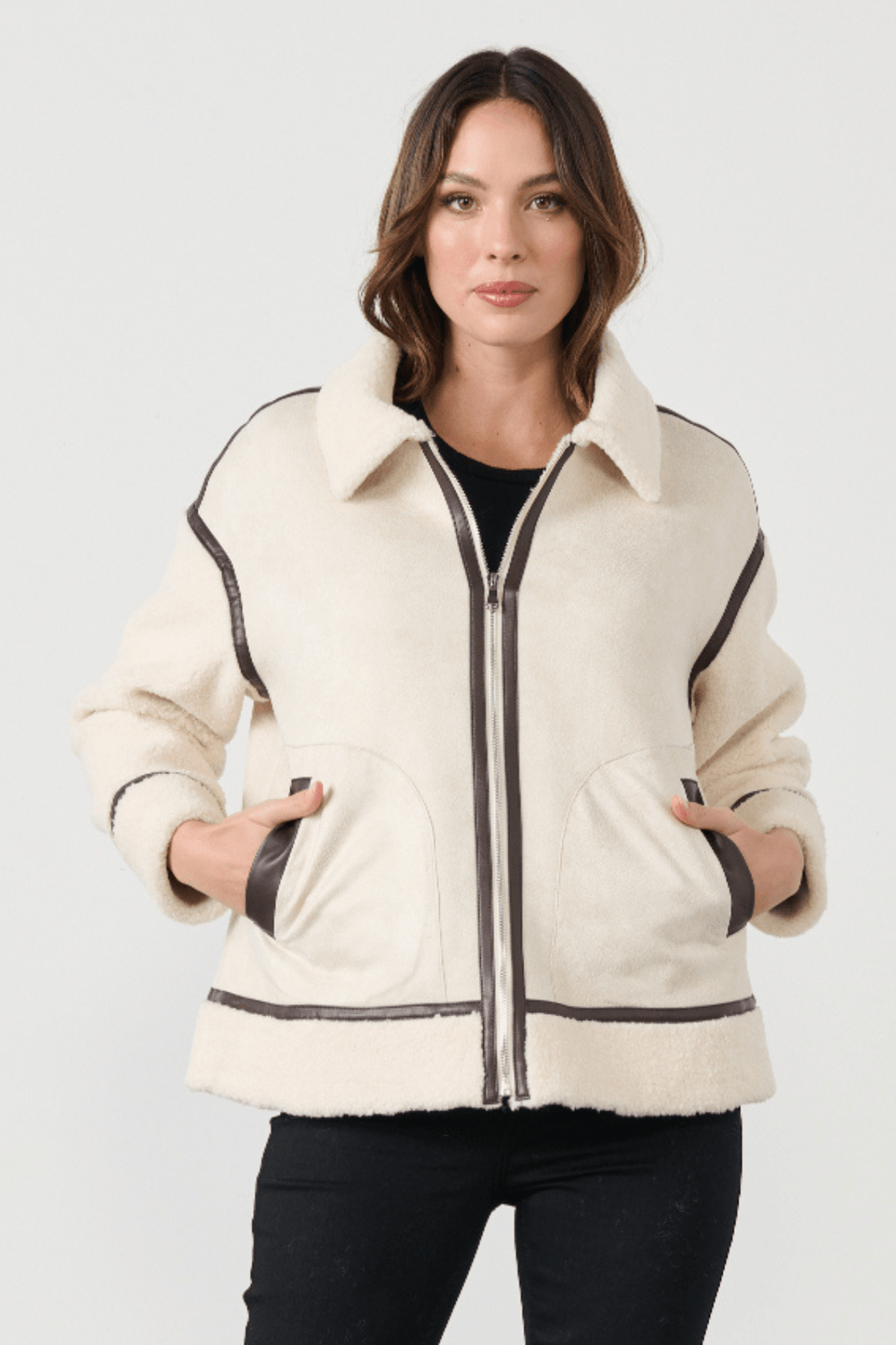 Anika Sherpa Jacket - CJ5 - Pizazz BoutiqueCaju