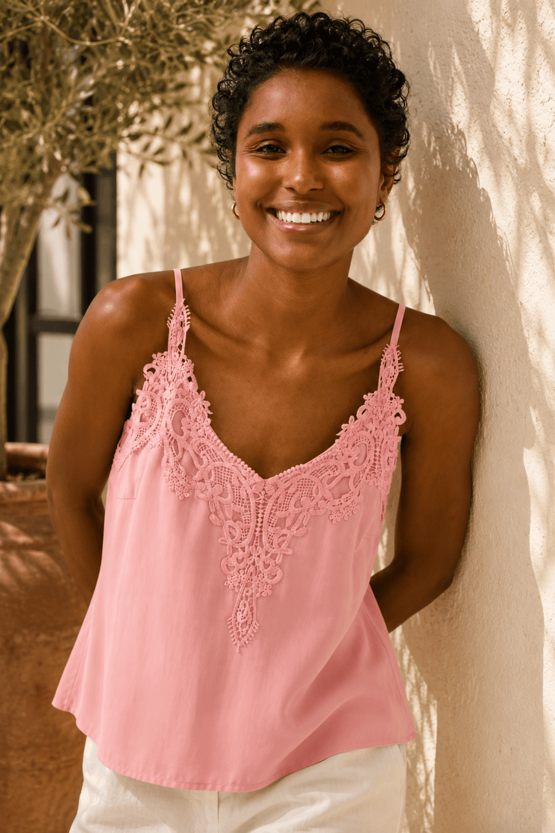 Anna Top - Pink - CM3 - Pizazz BoutiqueCream