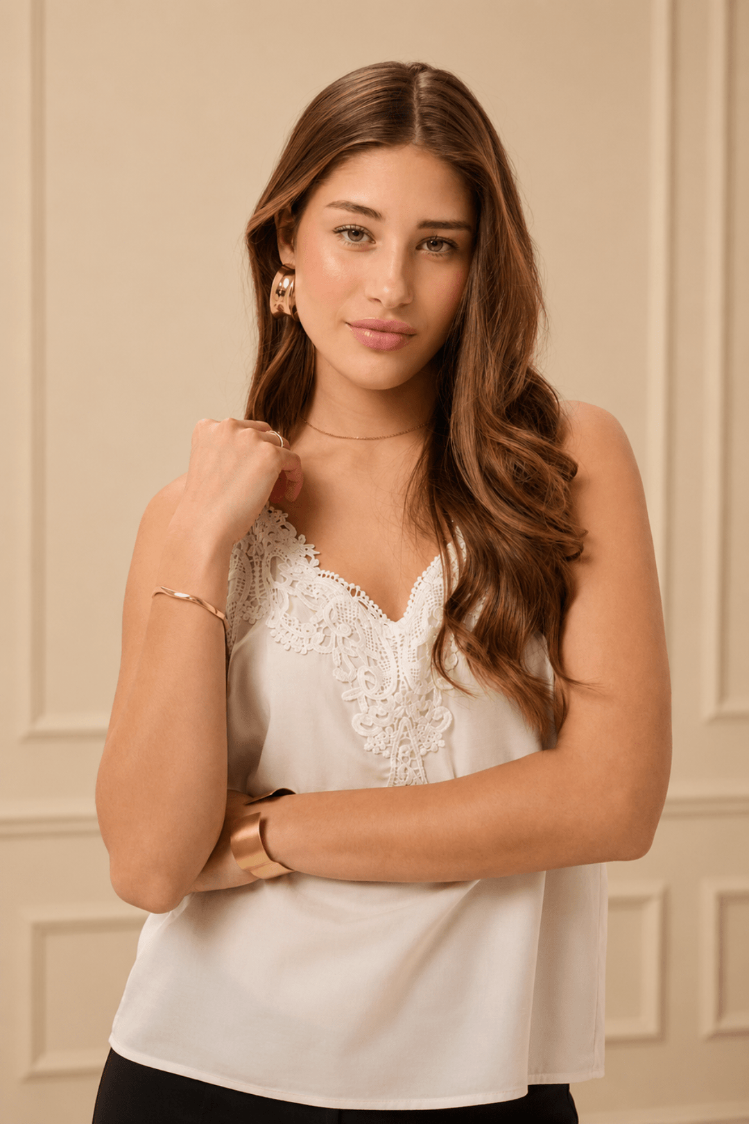Anna Top - White - CM3 - Pizazz BoutiqueCream