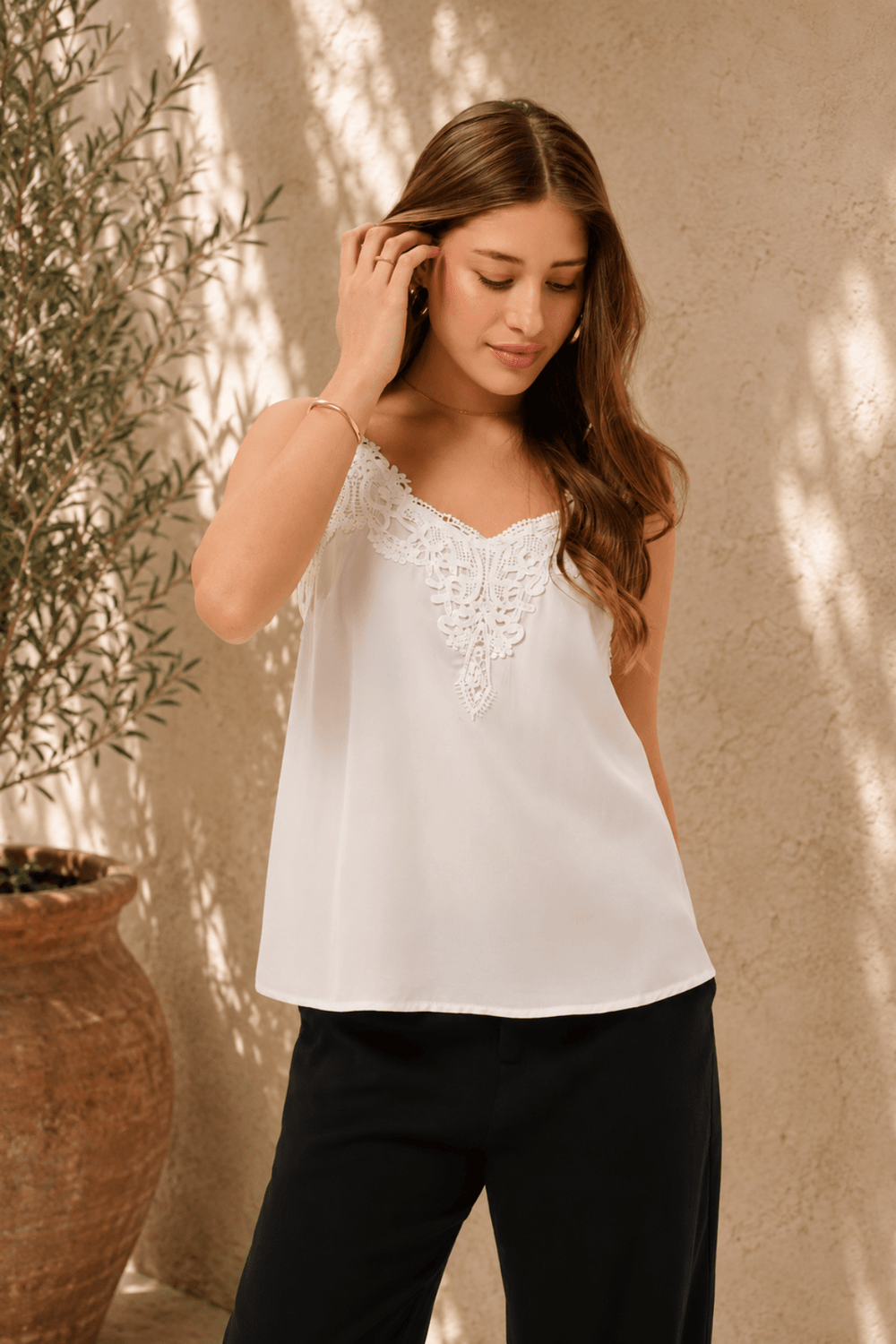 Anna Top - White - CM3 - Pizazz BoutiqueCream