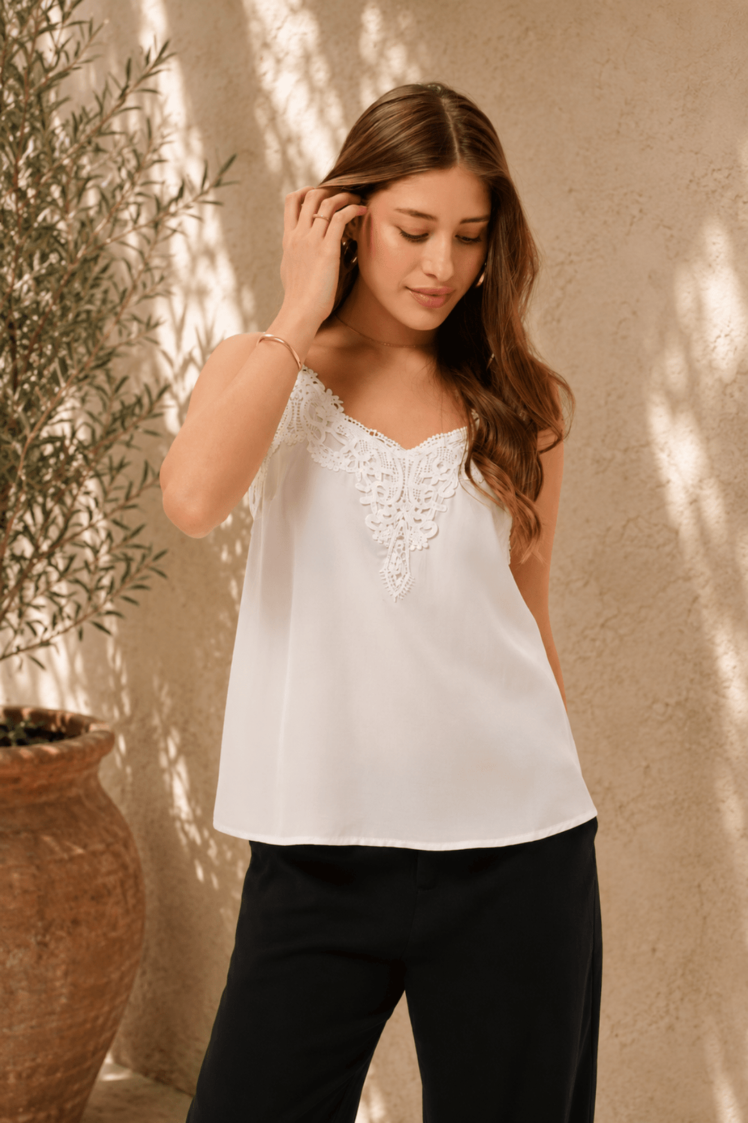 Anna Top - White - CM3 - Pizazz BoutiqueCream