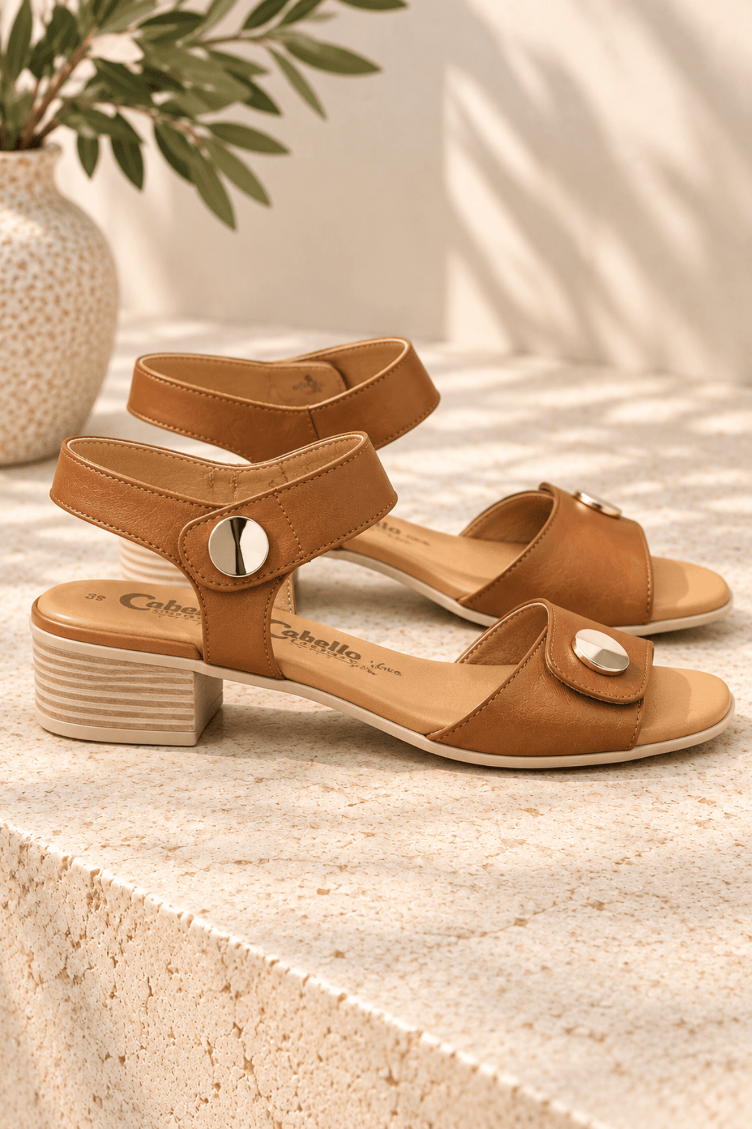 Annika Sandal - Tan - C34 - Pizazz BoutiqueCabello