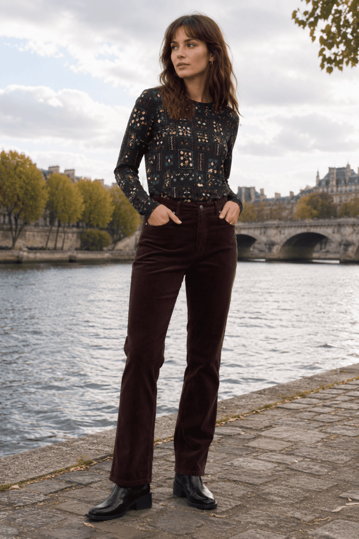 Arch Cord Pant - Merlot - VA13 - Pizazz BoutiqueVassalli