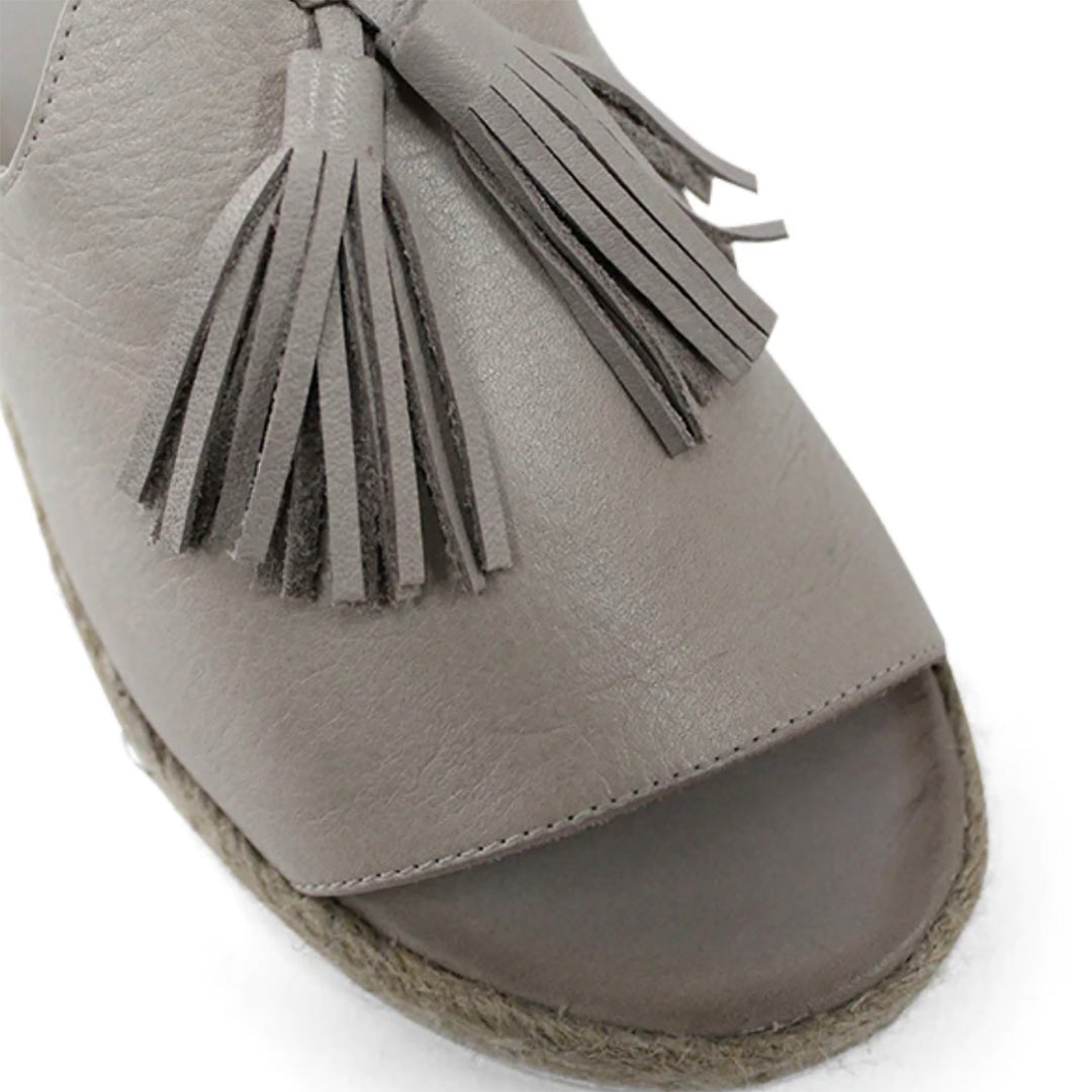Augie espadrille slide in silver grey by BUENO, sold and shipped from Pizazz Boutique Nelson Bay women's dresses online Australia top view