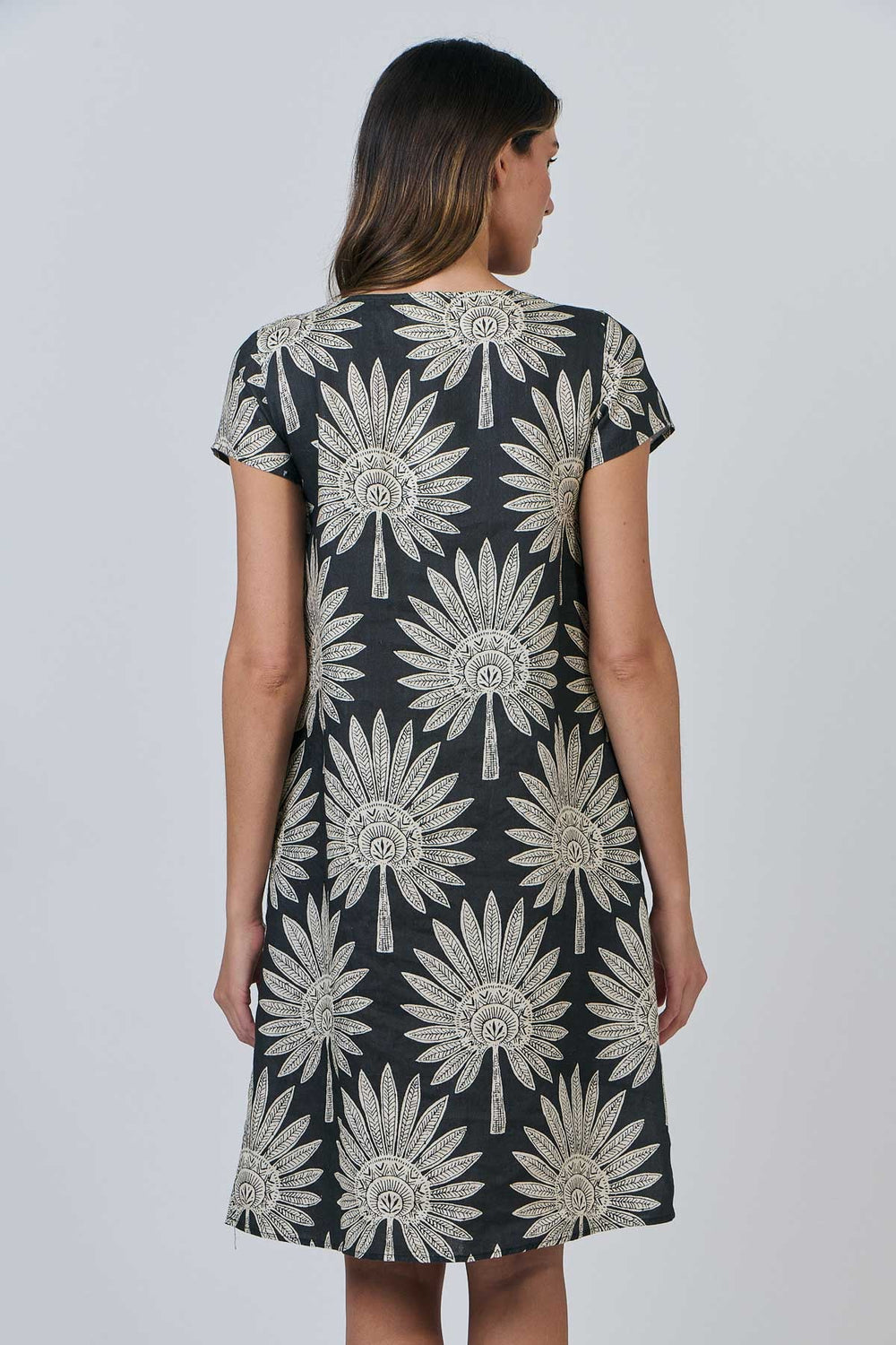 Aurora Linen Dress - Date Palm - OJ3 - Pizazz BoutiqueNaturals By O & J