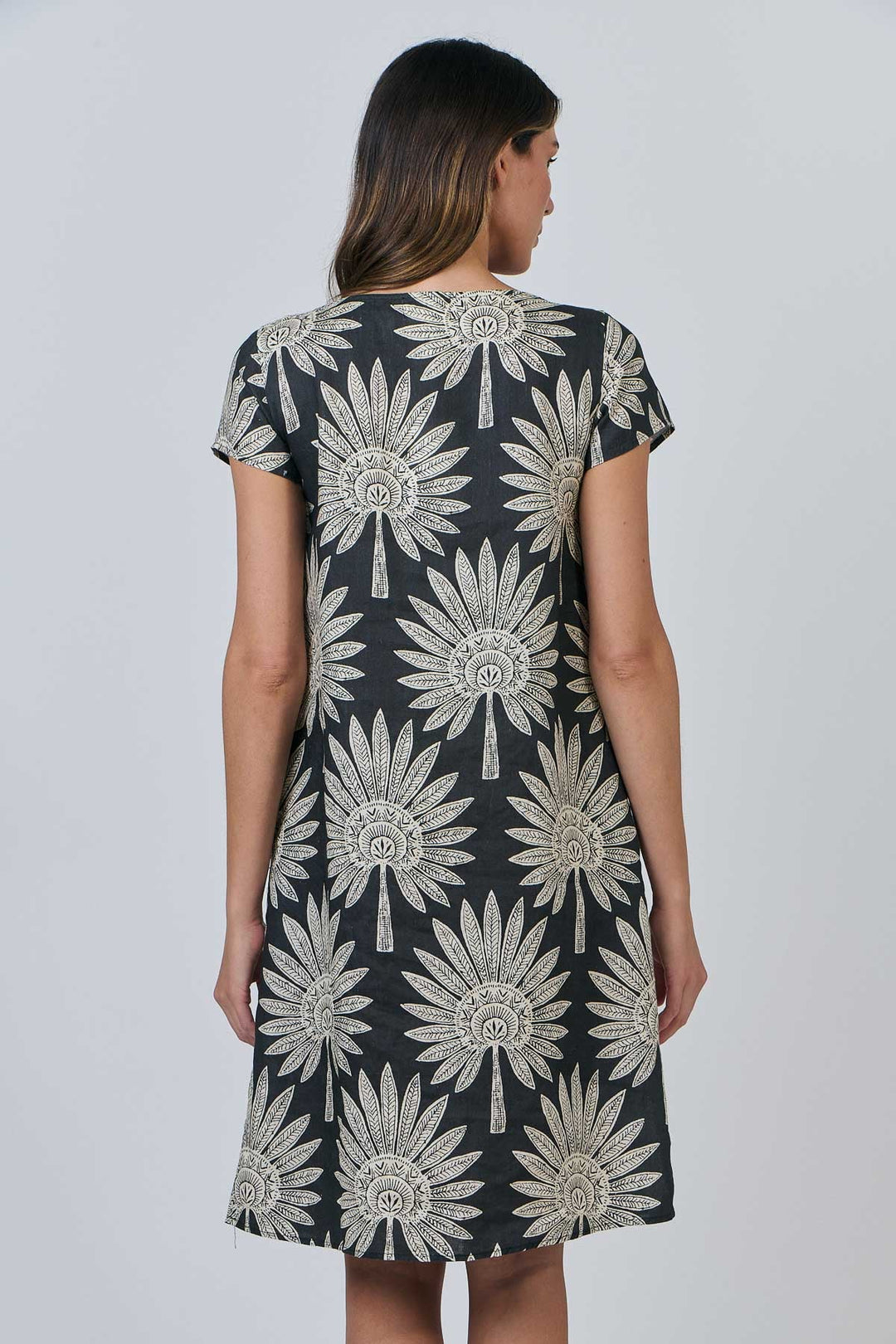 Aurora Linen Dress - Date Palm - OJ3 - Pizazz BoutiqueNaturals By O & J