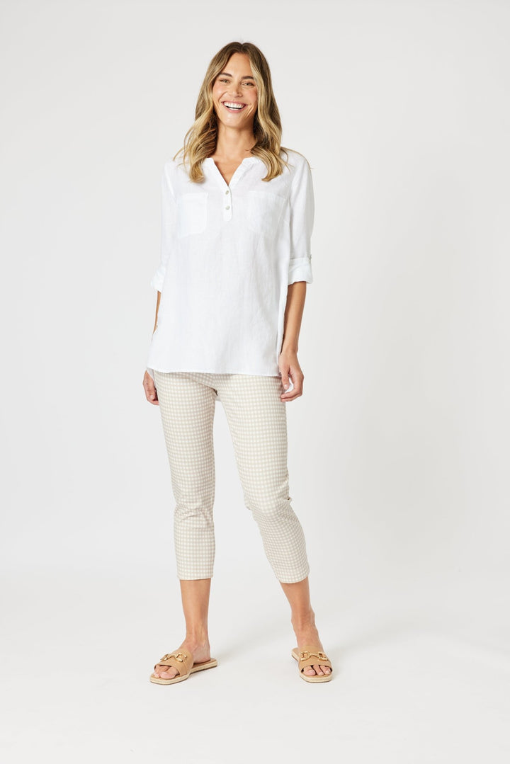 Ava Linen Shirt - White - GS32 - Pizazz BoutiqueGordon smith