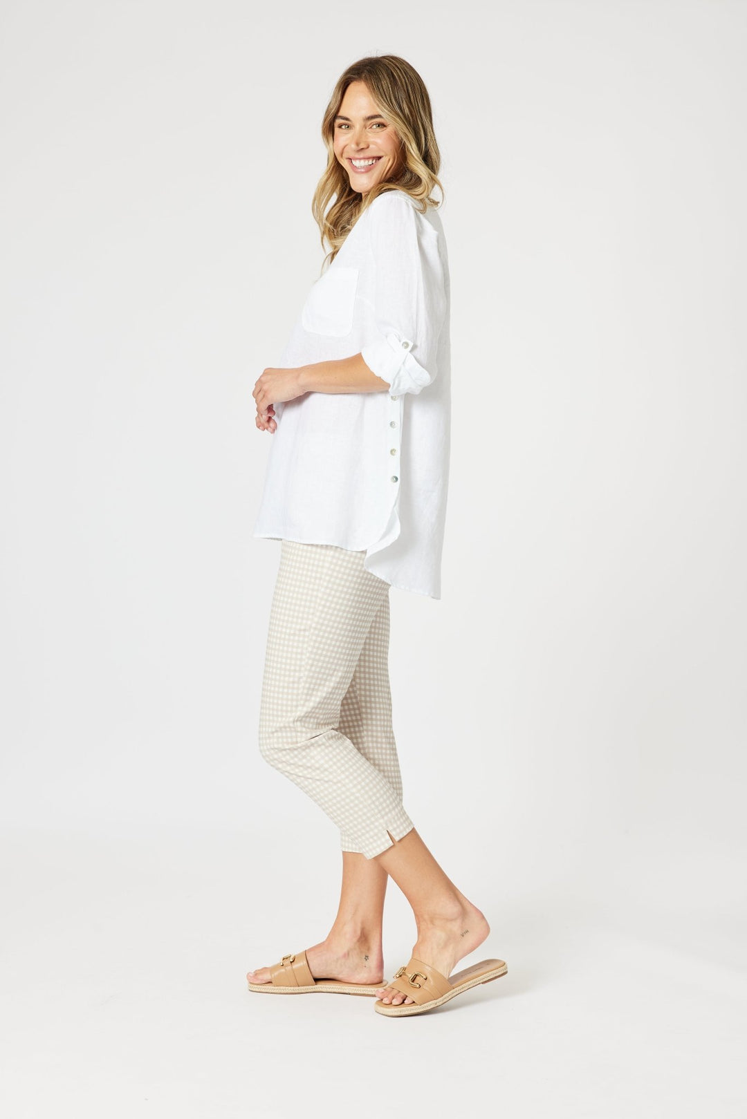 Ava Linen Shirt - White - GS32 - Pizazz BoutiqueGordon smith