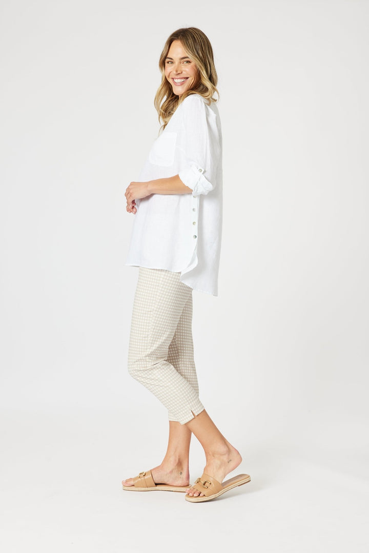 Ava Linen Shirt - White - GS32 - Pizazz BoutiqueGordon smith