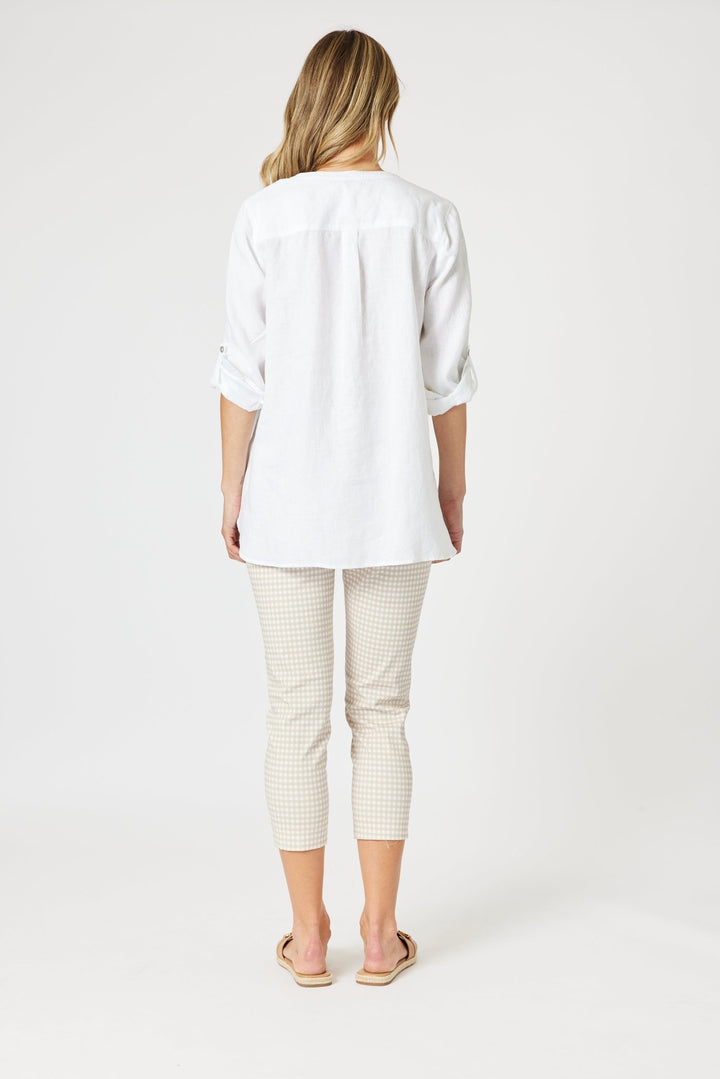 Ava Linen Shirt - White - GS32 - Pizazz BoutiqueGordon smith