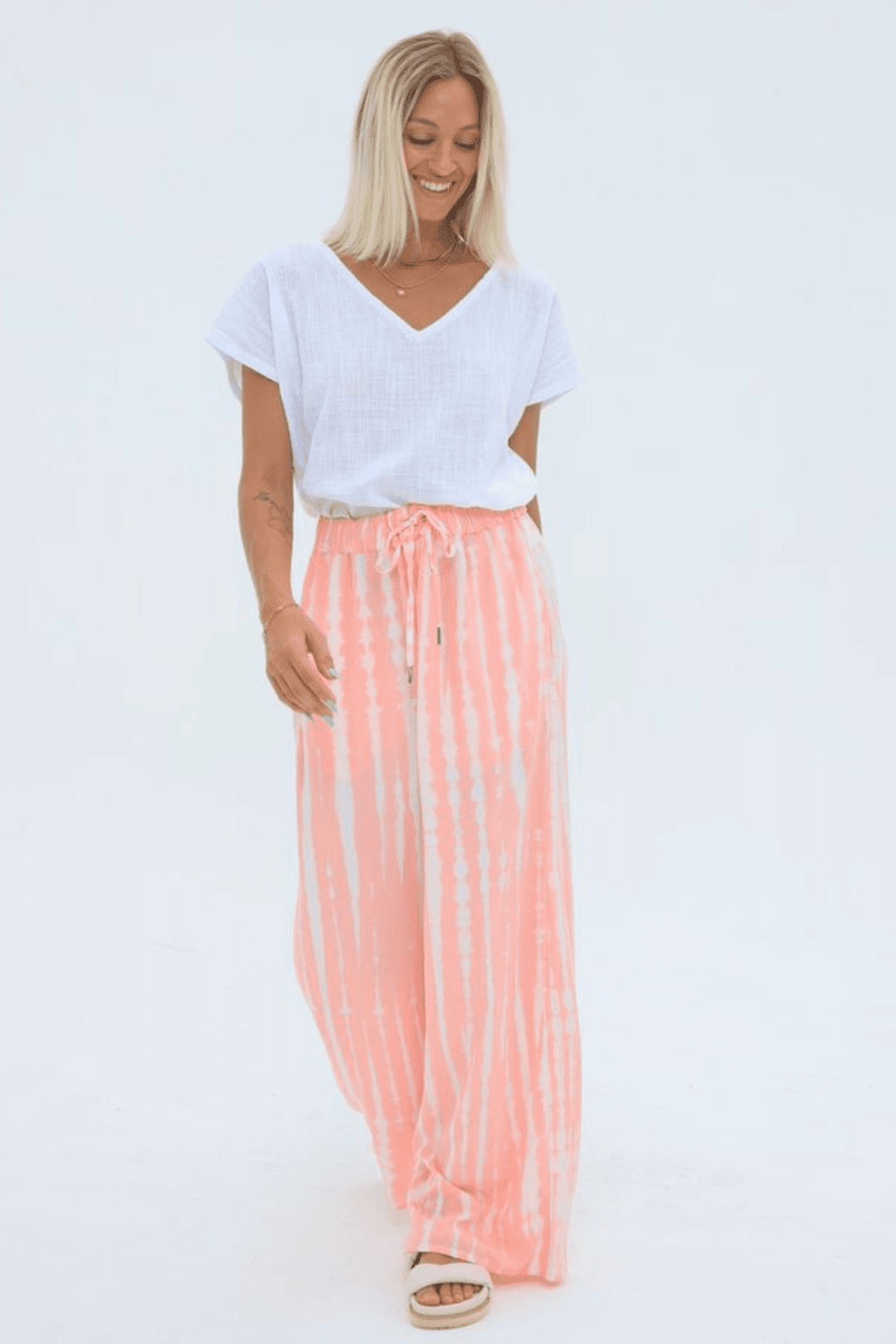 Ava Rose Drawstring Pant - Soft Pink Ombre - CB66 - Pizazz BoutiqueCarbon The Label