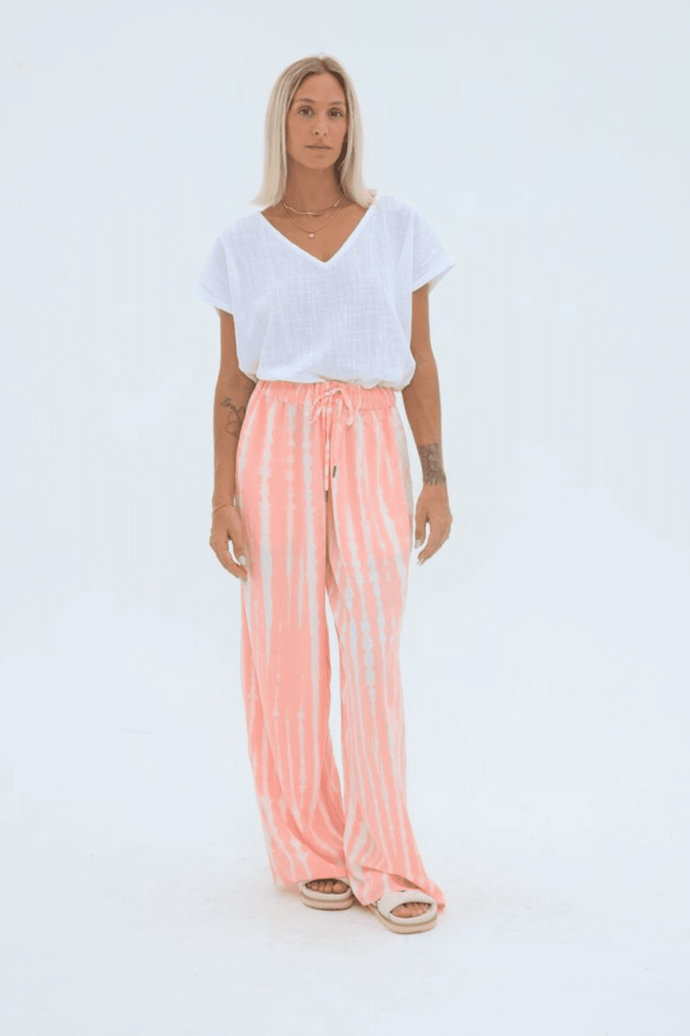 Ava Rose Drawstring Pant - Soft Pink Ombre - CB66 - Pizazz BoutiqueCarbon The Label