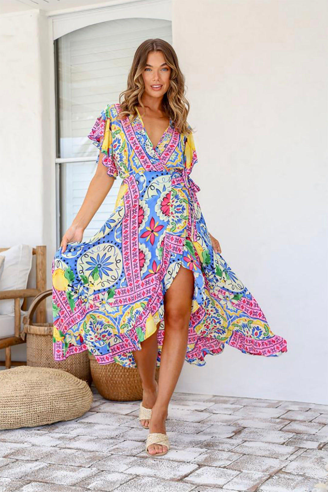 Ava Wrap Dress - Multi - LT3