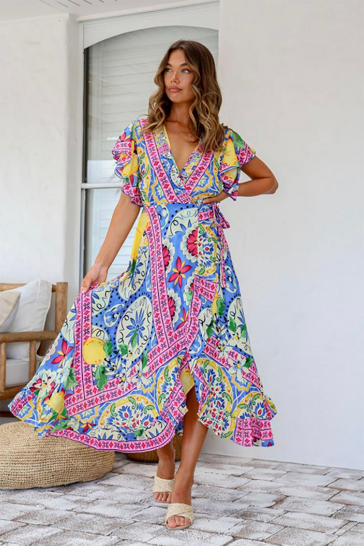 Ava Wrap Dress - Multi - LT3