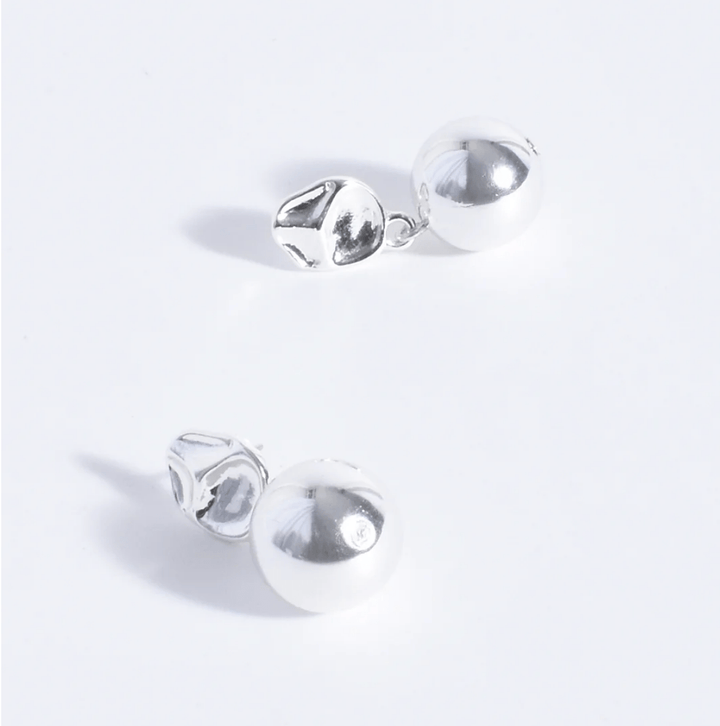 Ball Drop Earrings - Silver - AD47 - Pizazz BoutiqueAdorne