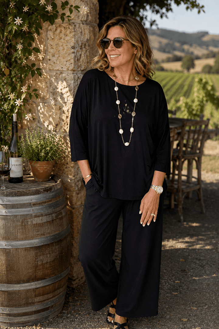 Bamboo Hi-Lo Top - Black - BO4 - Pizazz BoutiqueBamboo