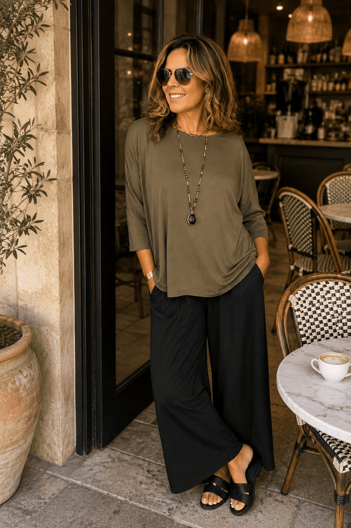 Bamboo Hi-Lo Top - Olive - BO4 - Pizazz BoutiqueBamboo