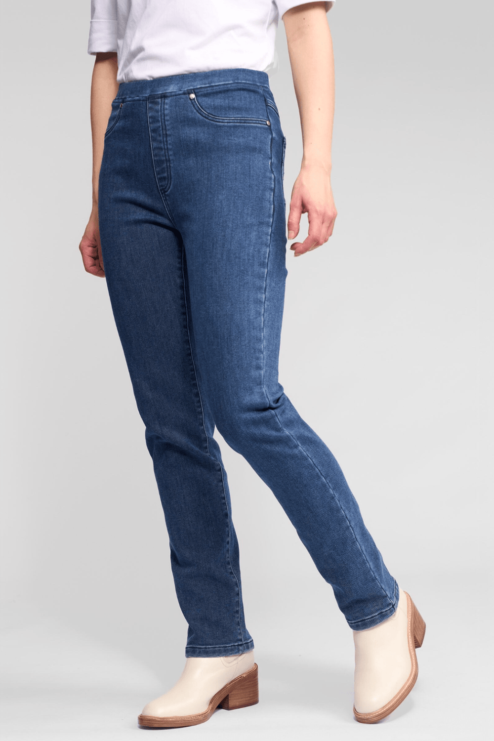Bay Pull On Jean - Brushed Indigo - VA1 - Pizazz BoutiqueVassalli