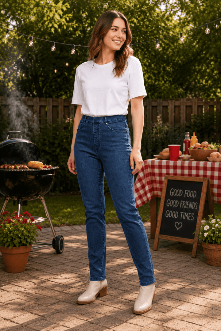 Bay Pull On Jean - Brushed Indigo -VA1 - Pizazz BoutiqueVassalli