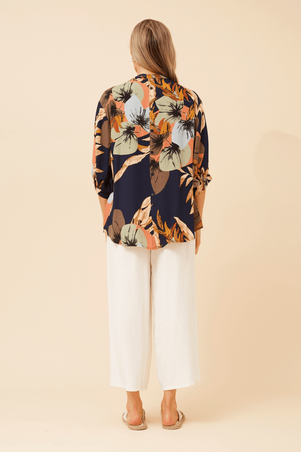 Belina Floral Shirt - Navy - CK28 - Pizazz BoutiqueCaroline Morgan