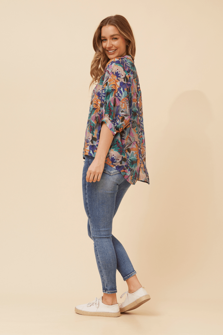 Belina Tropical Shirt - Multi Green - CK27 - Pizazz BoutiqueCaroline Morgan