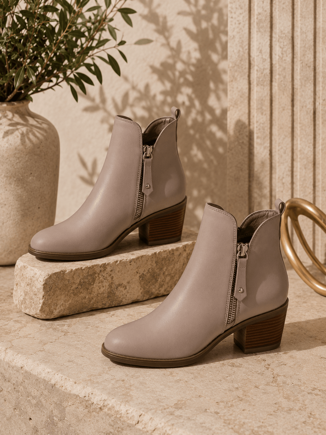 Beth Ankle Boot - Taupe - C18 - Pizazz BoutiqueCabello
