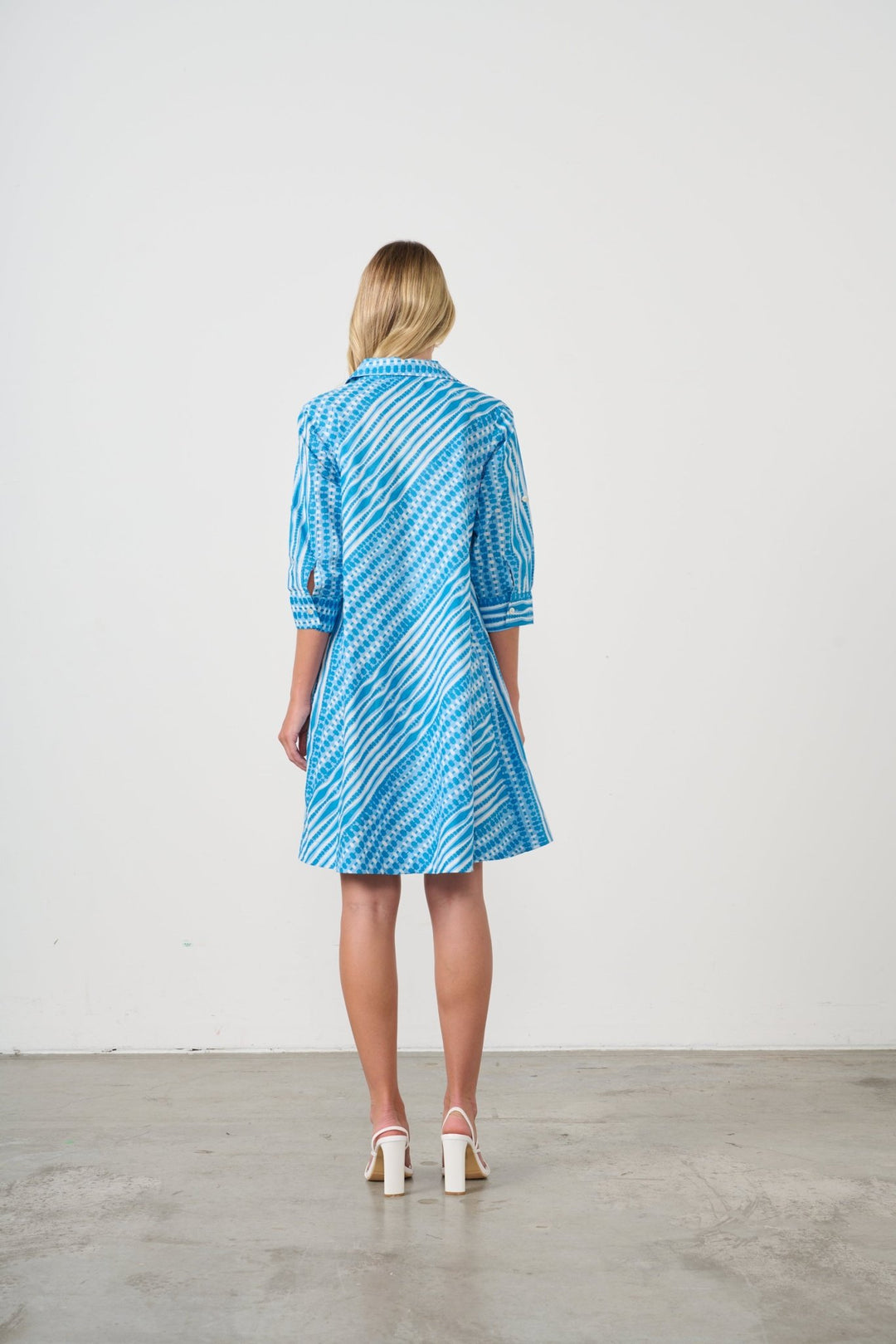 Bias Cut Swing Dress - Blue - CJ14 - Pizazz BoutiqueCaju