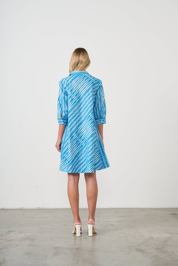 Bias Cut Swing Dress - Blue - CJ14 - Pizazz BoutiqueCaju