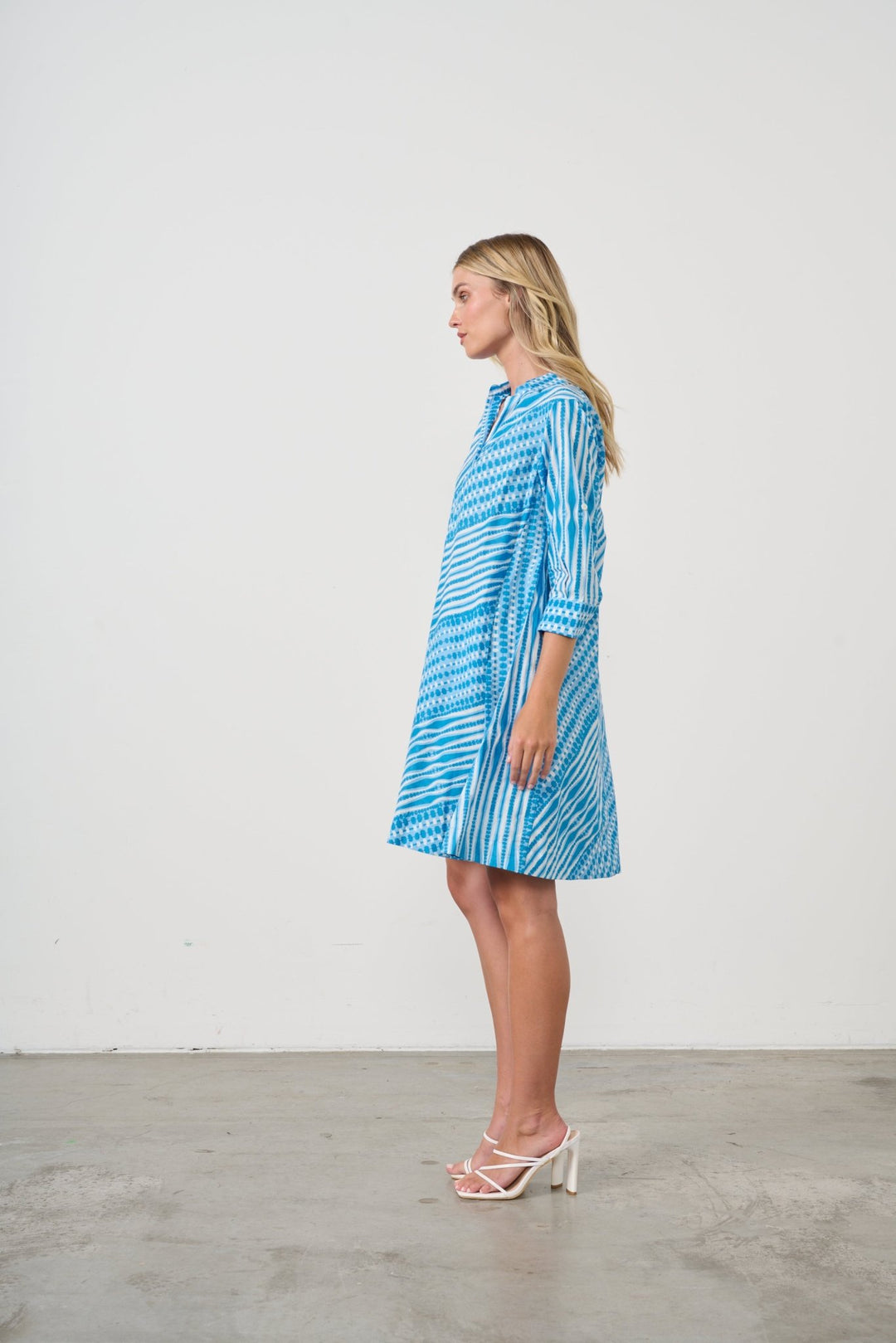 Bias Cut Swing Dress - Blue - CJ14 - Pizazz BoutiqueCaju