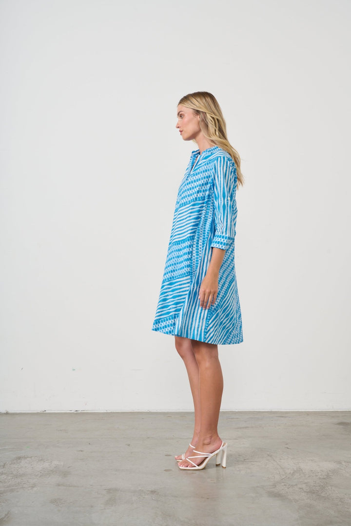 Bias Cut Swing Dress - Blue - CJ14 - Pizazz BoutiqueCaju