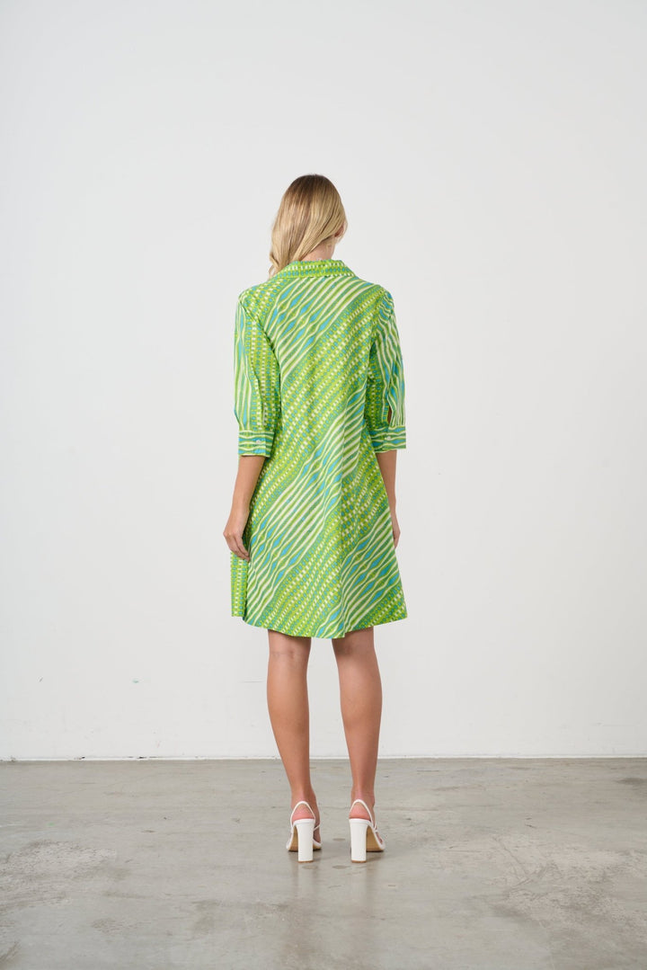 Bias Cut Swing Dress - Green - CJ14 - Pizazz BoutiqueCaju