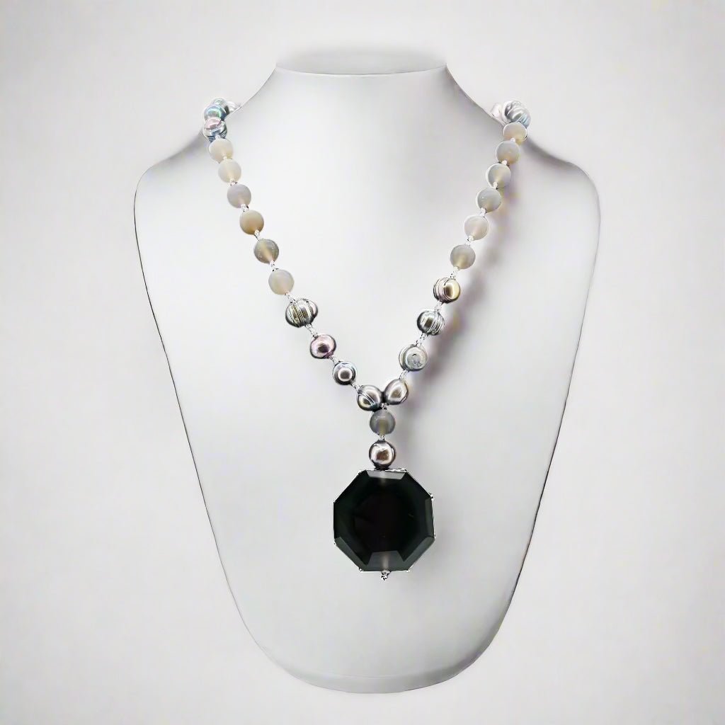 Black Stone Necklace - CG85 - Pizazz BoutiqueCindy G / Jewellery