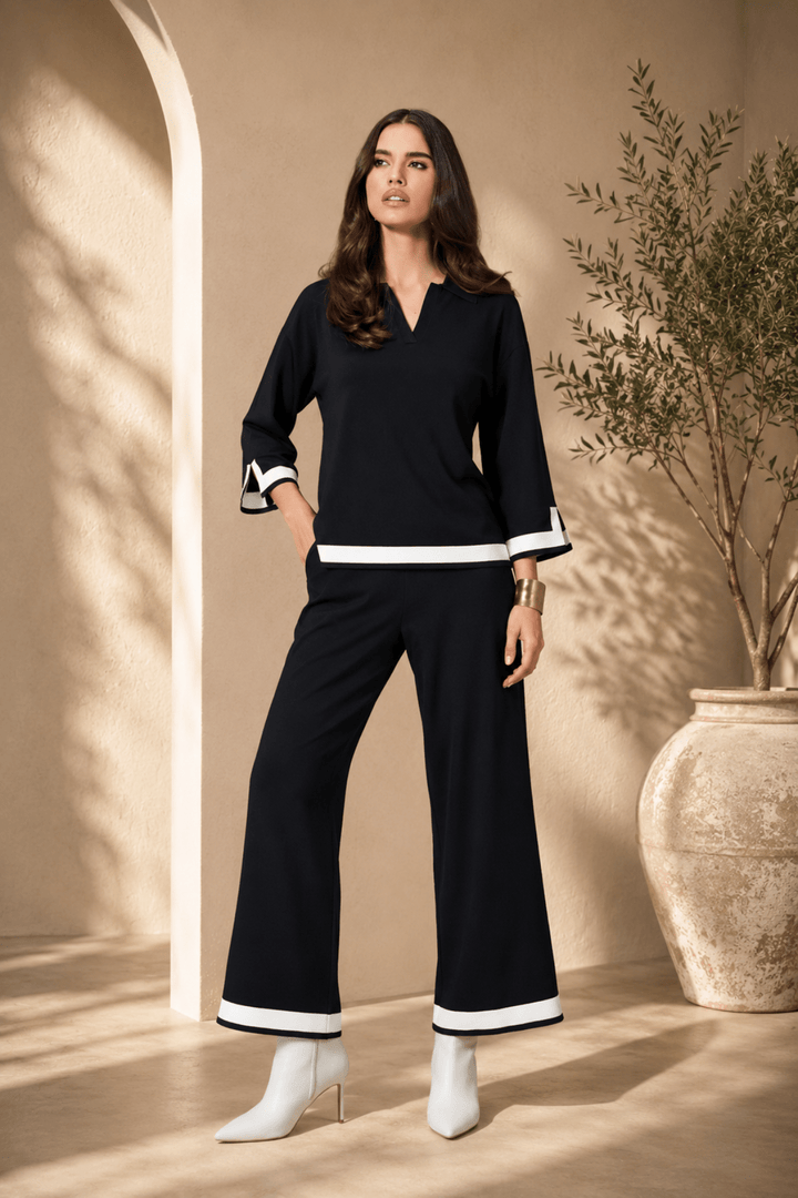 Block Knit Culotte Pants - Black - JR81 - Pizazz BoutiqueJoseph Ribkoff