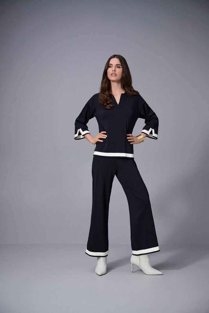 Block Knit Culotte Pants - Black - JR81 - Pizazz BoutiqueJoseph Ribkoff