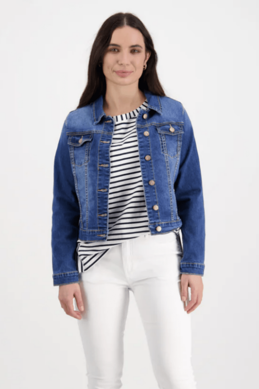 Blue Wash Denim Jacket - VA14 - Pizazz BoutiqueVassalli