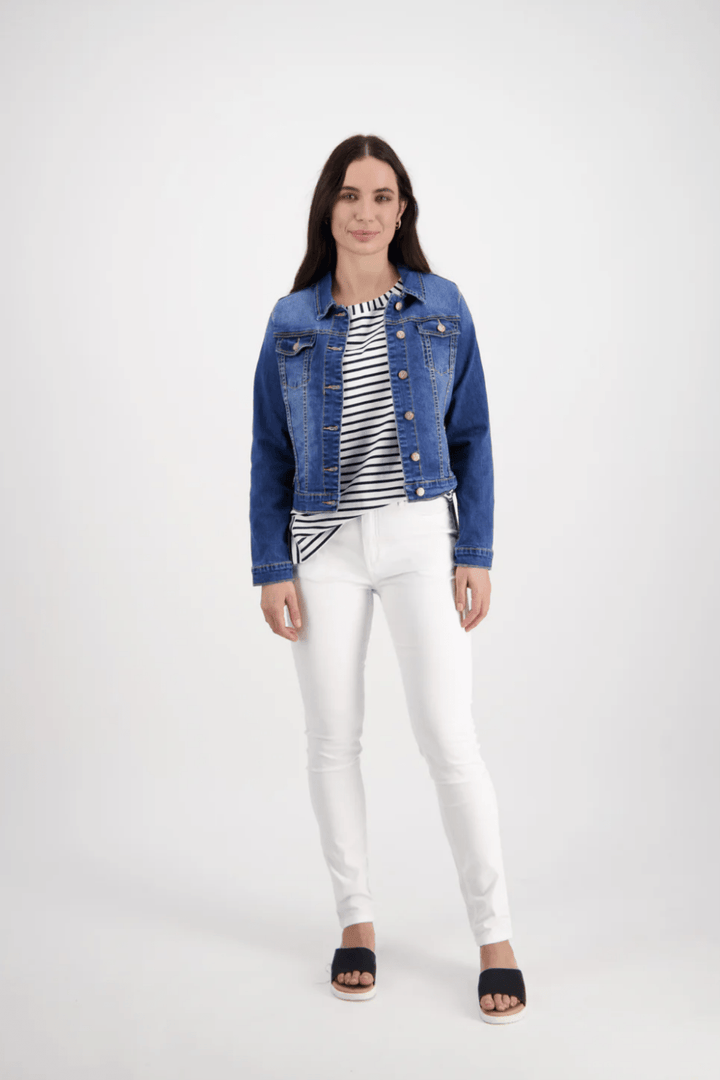 Blue Wash Denim Jacket - VA14 - Pizazz BoutiqueVassalli