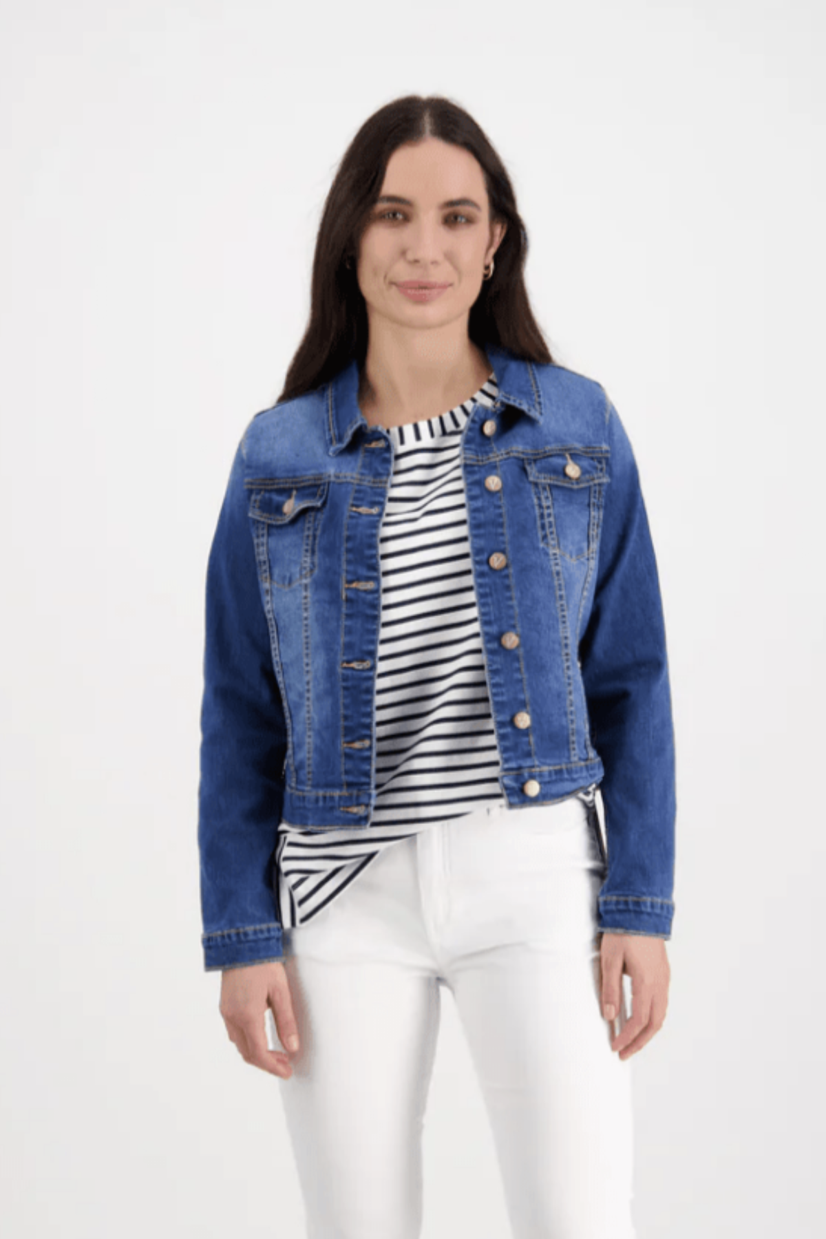 Blue Wash Denim Jacket - VA14 - Pizazz BoutiqueVassalli