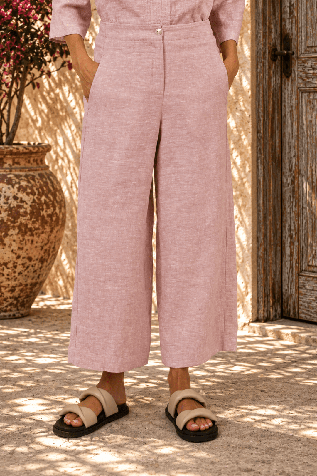 Blush Linen Pant - OJ96 - Pizazz BoutiqueNaturals By O & J