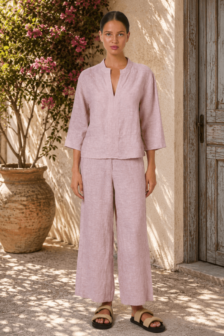 Blush Linen Top - OJ93 - Pizazz BoutiqueNaturals By O & J