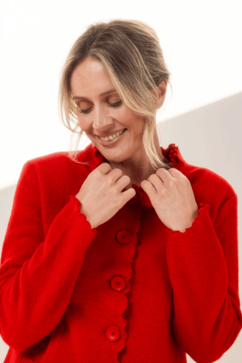 Boiled Wool Jacket - Red - SS21 - Pizazz BoutiqueSee Saw