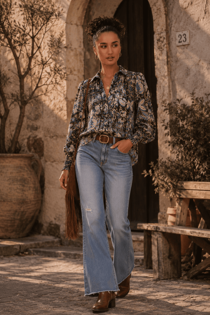 Botanical Print Shirt - CK38 - Pizazz BoutiqueCaroline Morgan