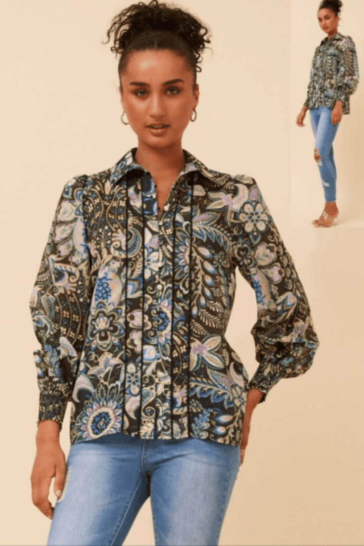 Botanical Print Shirt - CK38 - Pizazz BoutiqueCaroline Morgan