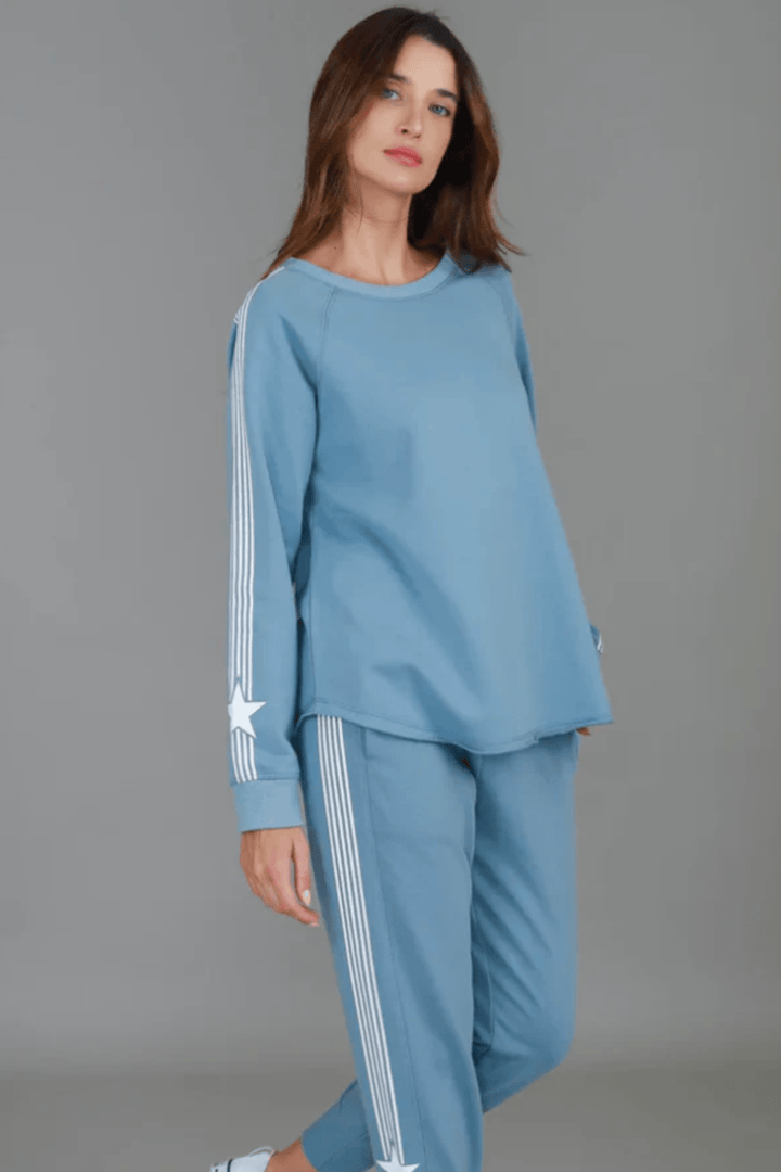 Britney Star Stripe Sweater - Pigeon - RD13 - Pizazz Boutique3RD STORY