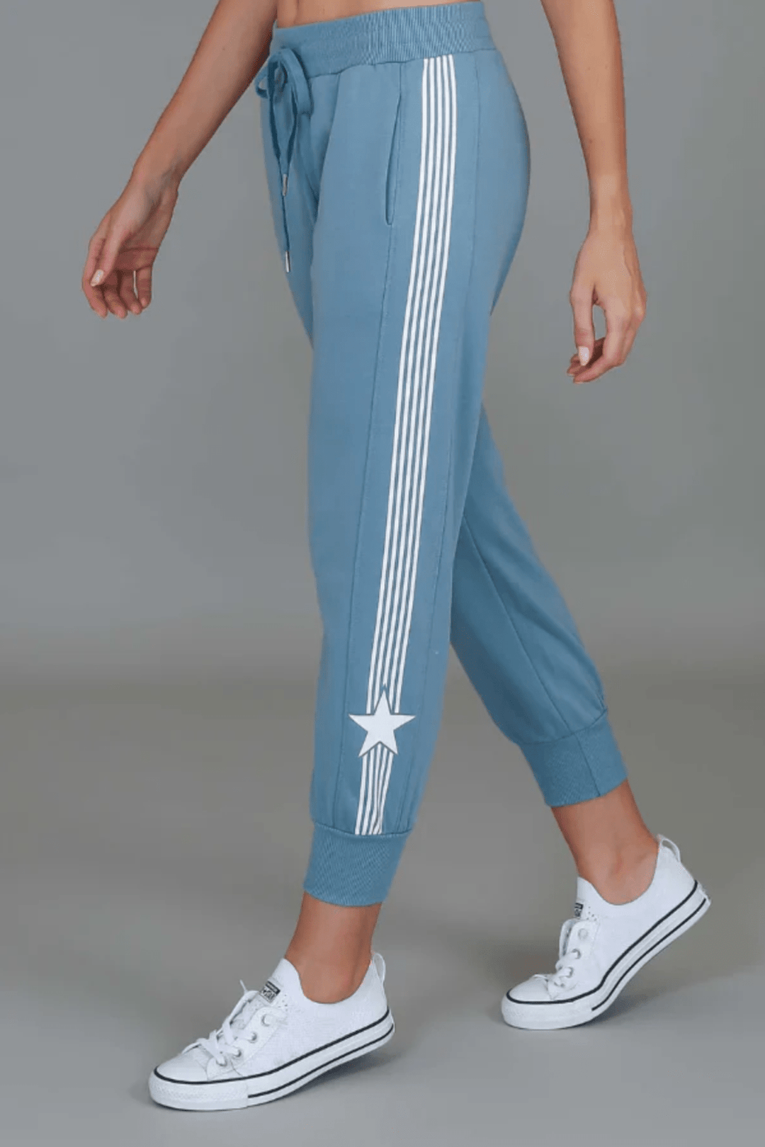 Britney Star Stripe Sweatpants - Pigeon - RD12 - Pizazz Boutique3RD STORY