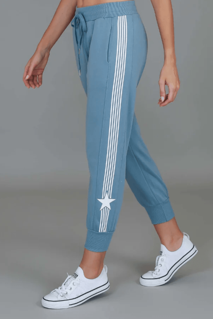 Britney Star Stripe Sweatpants - Pigeon - RD12 - Pizazz Boutique3RD STORY