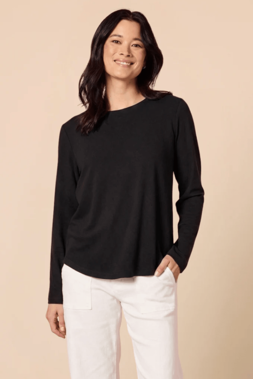 Brushed Crew Tee - Black - GS40 - Pizazz BoutiqueGordon smith