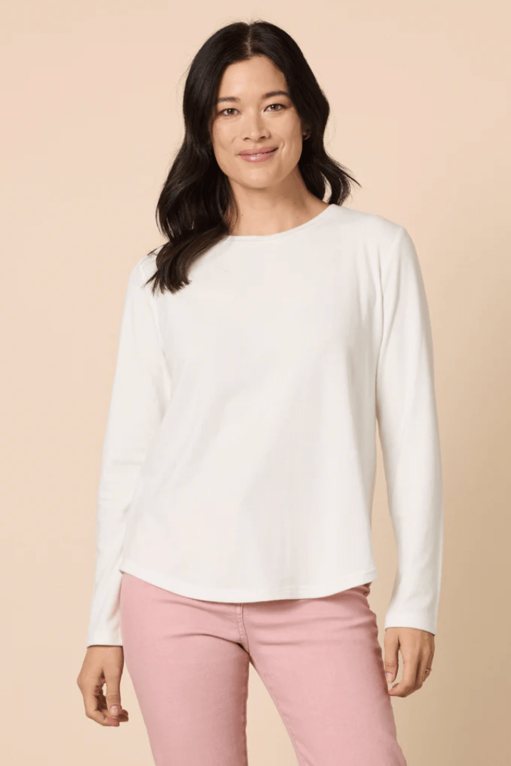 Brushed Crew Tee - Ivory - GS40 - Pizazz BoutiqueGordon smith
