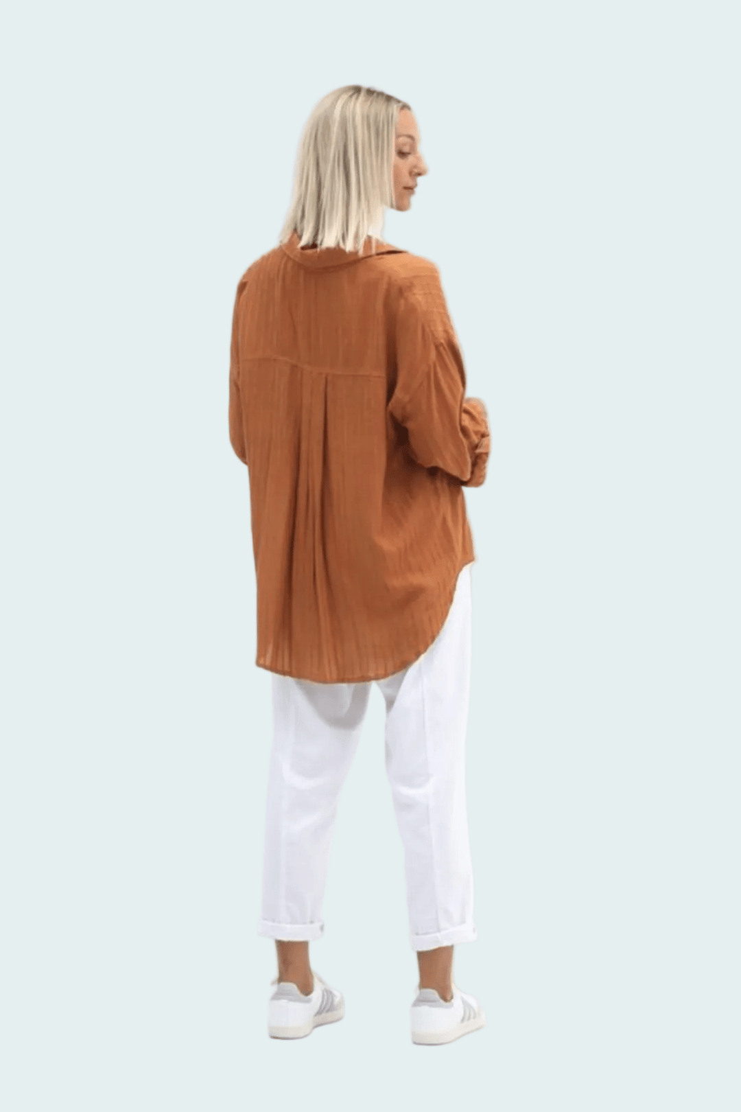 Caitlin Striped Shirt - Clay - CB16 - Pizazz BoutiqueCarbon The Label