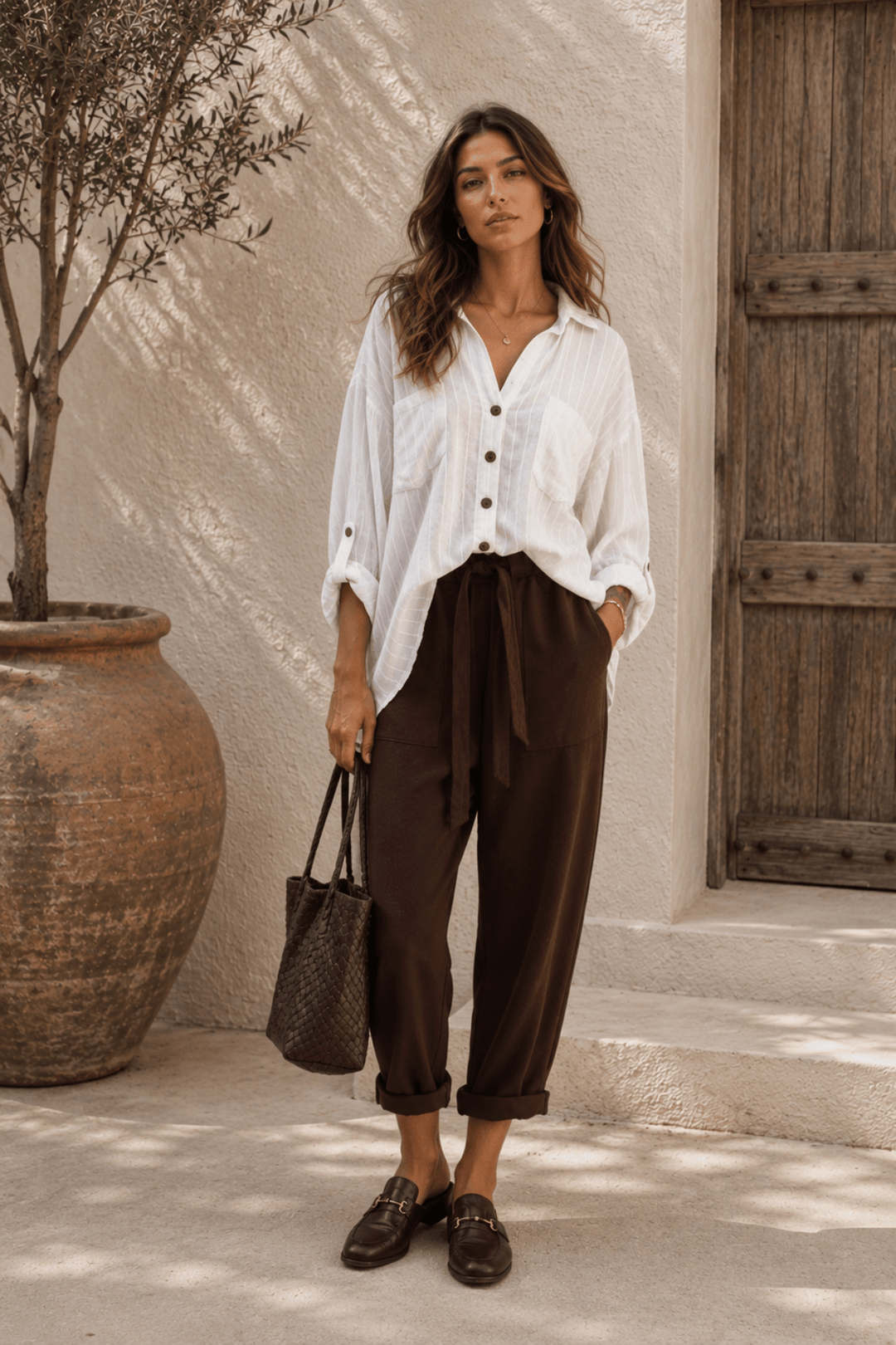 Caitlin Striped Shirt - Natural - CB16 - Pizazz BoutiqueCarbon The Label